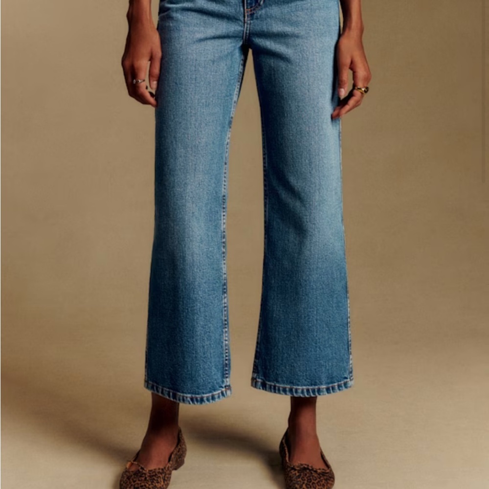 Sezane Le Crop Denim Blue Jeans